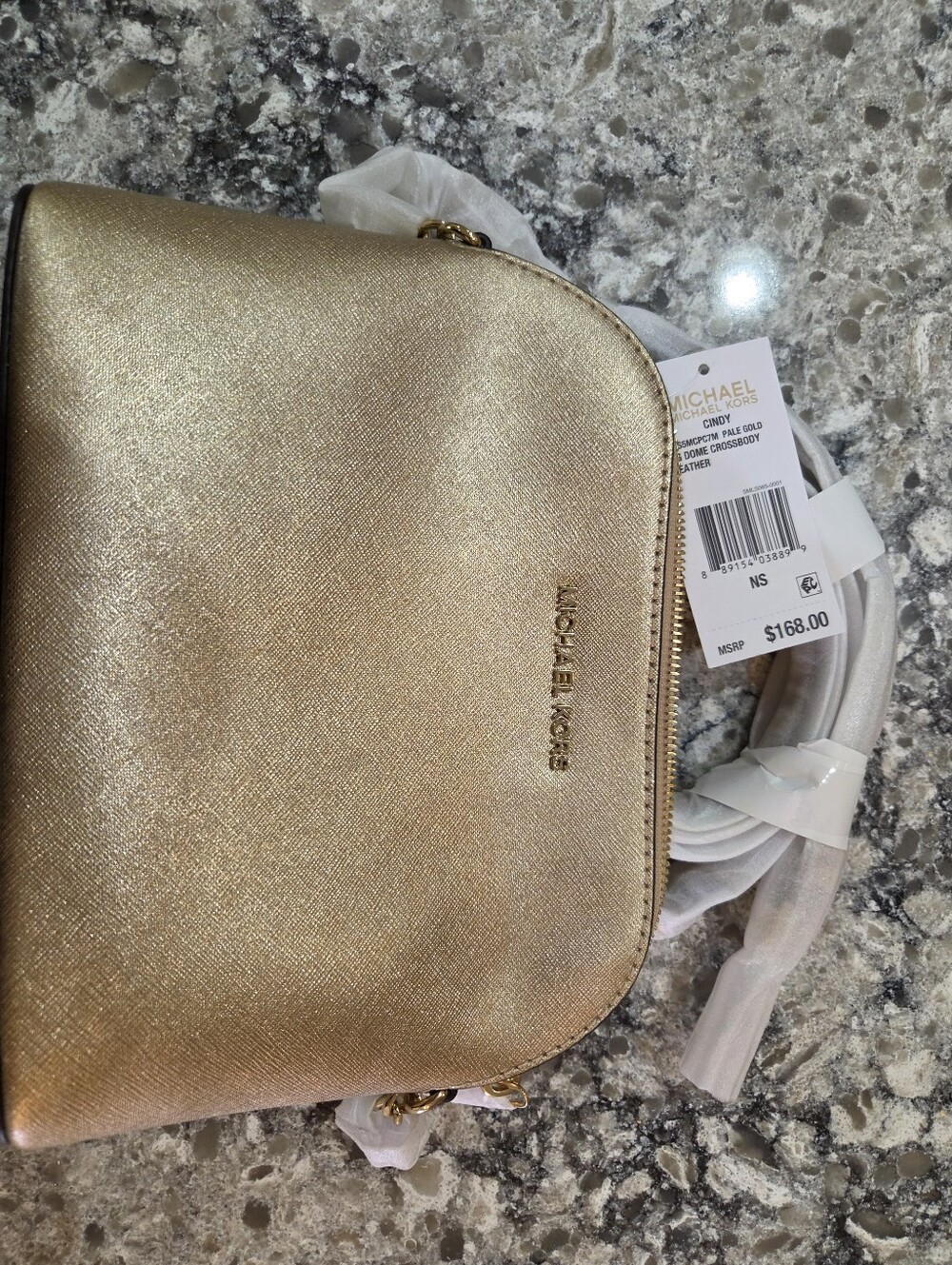 Michael Kors Metallic Gold Crossbody Camera Bag
